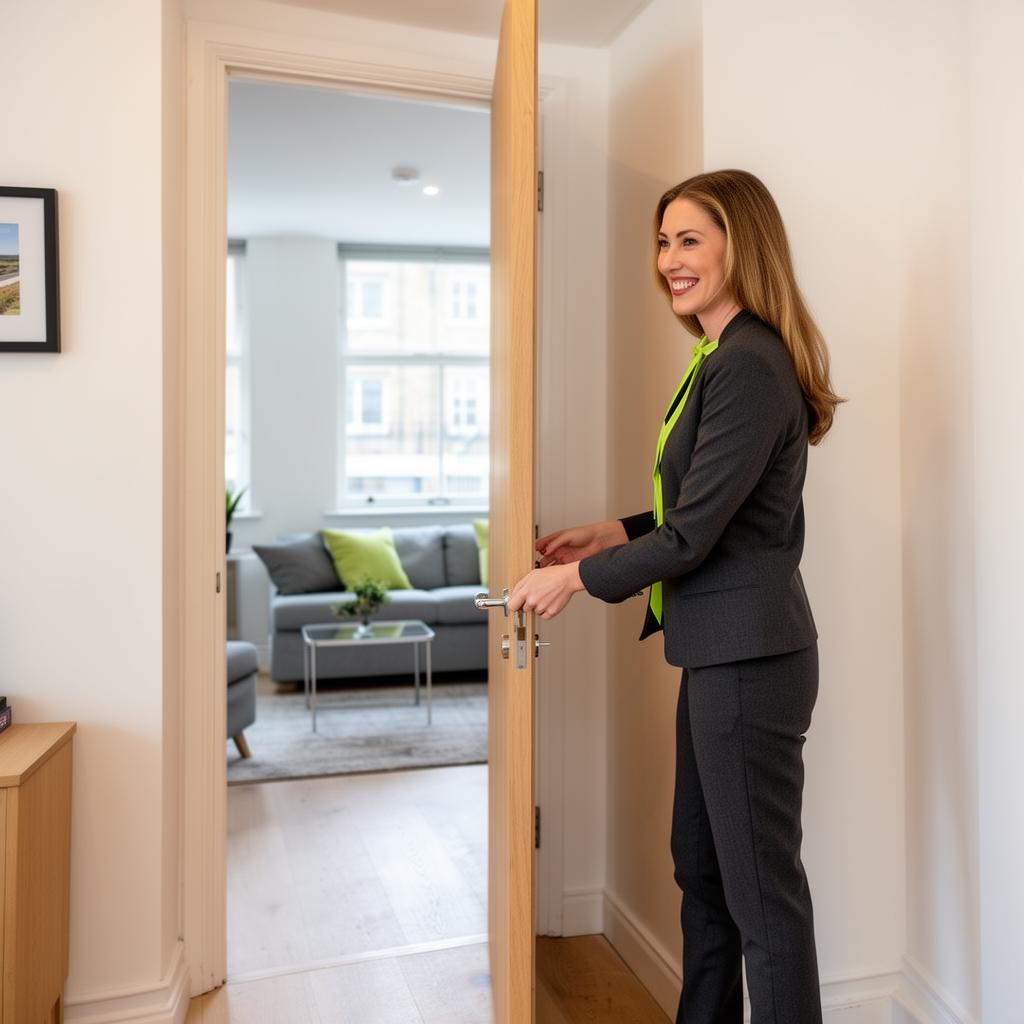 Bright professional apartment interior prepared for a viewing